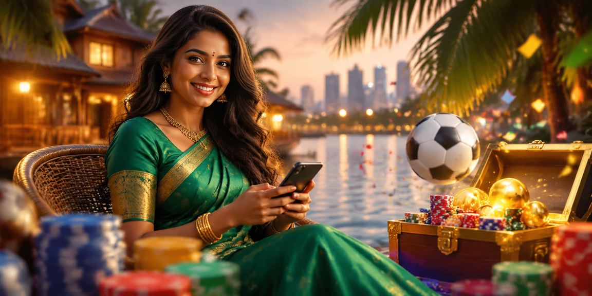 Indian woman enjoying Aviator betting game online with vibrant interface